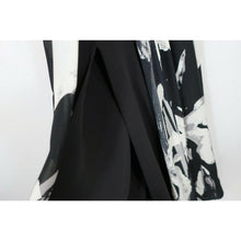 Load image into Gallery viewer, Halston Heritage Floral Halter Dress Black Ivory Maxi 0
